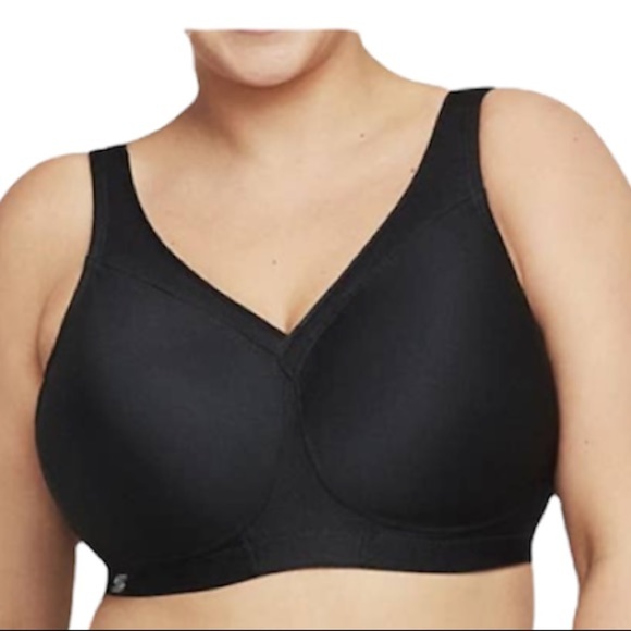 NEW Glamorise The Ultimate Full Figure Soft Cup Black Sports Bra 1006 44B NWT - Picture 3 of 13